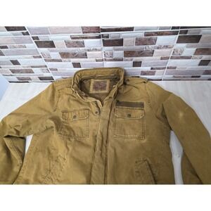 Levi's Men's Size  L Canvas Quilted Lined Trucker Jacket Coat  Khaki Workwear